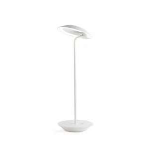 Royyo Matte White With Matte White Modern LED Desk Lamp with USB Port