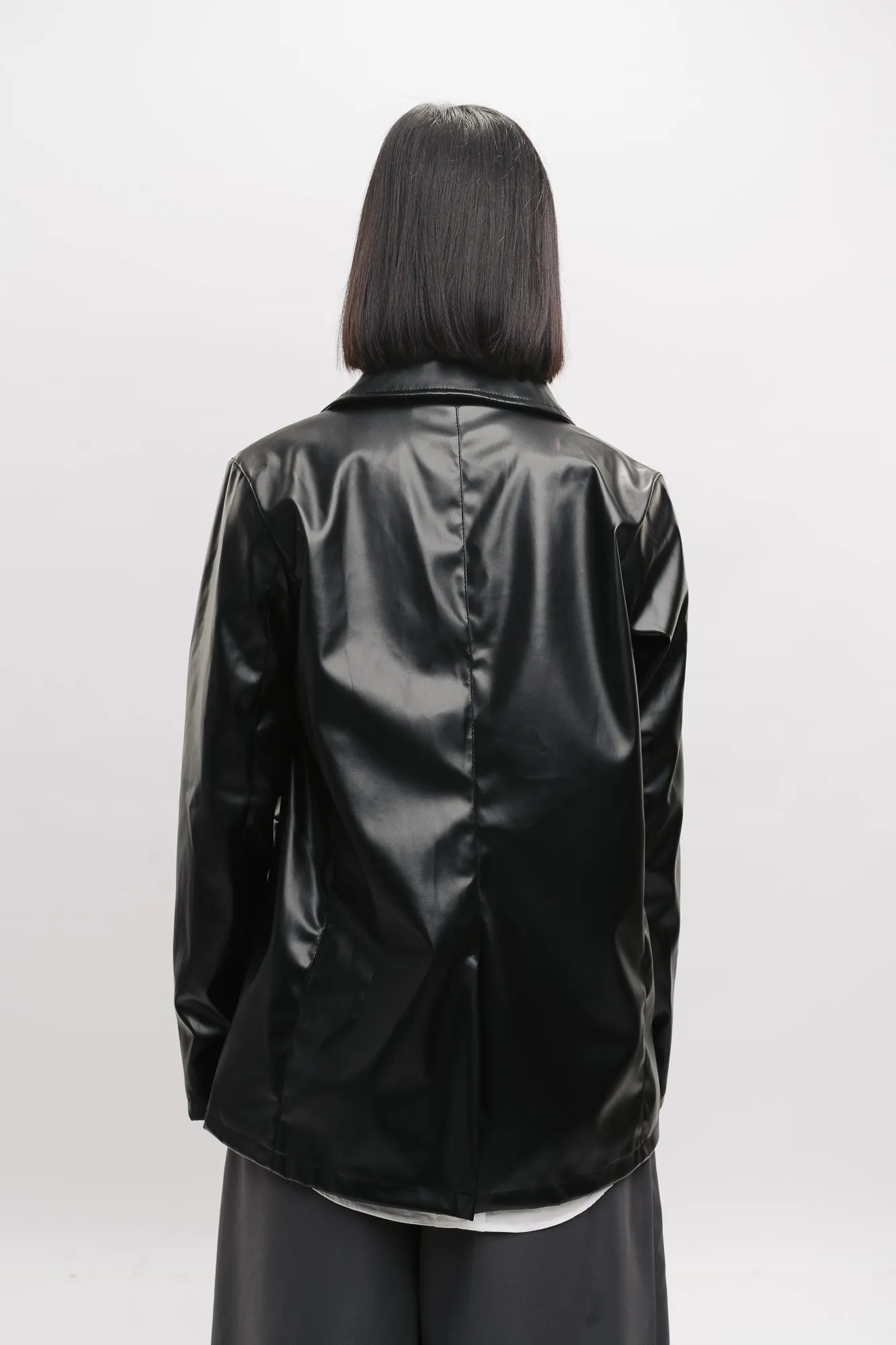 Seoul Y2K Black Leather Jacket