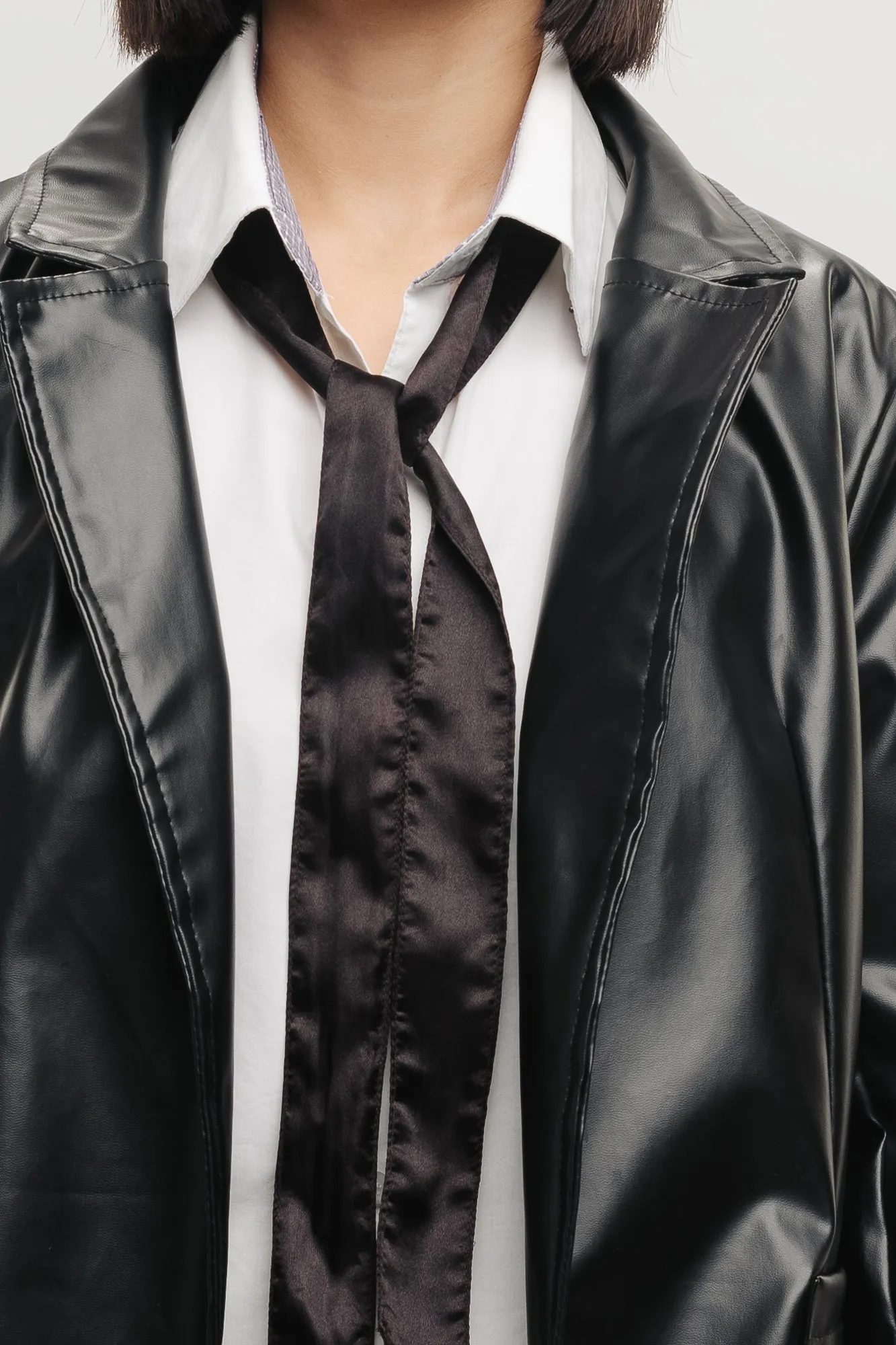 Seoul Y2K Black Leather Jacket