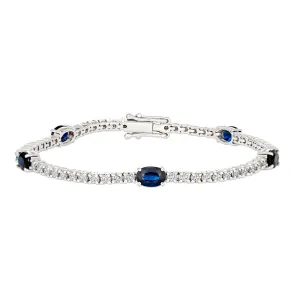 Sophisticated Sapphire and Diamond Tennis Bracelet
