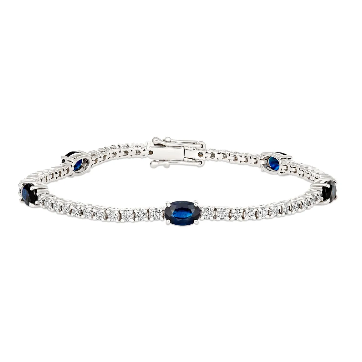 Sophisticated Sapphire and Diamond Tennis Bracelet