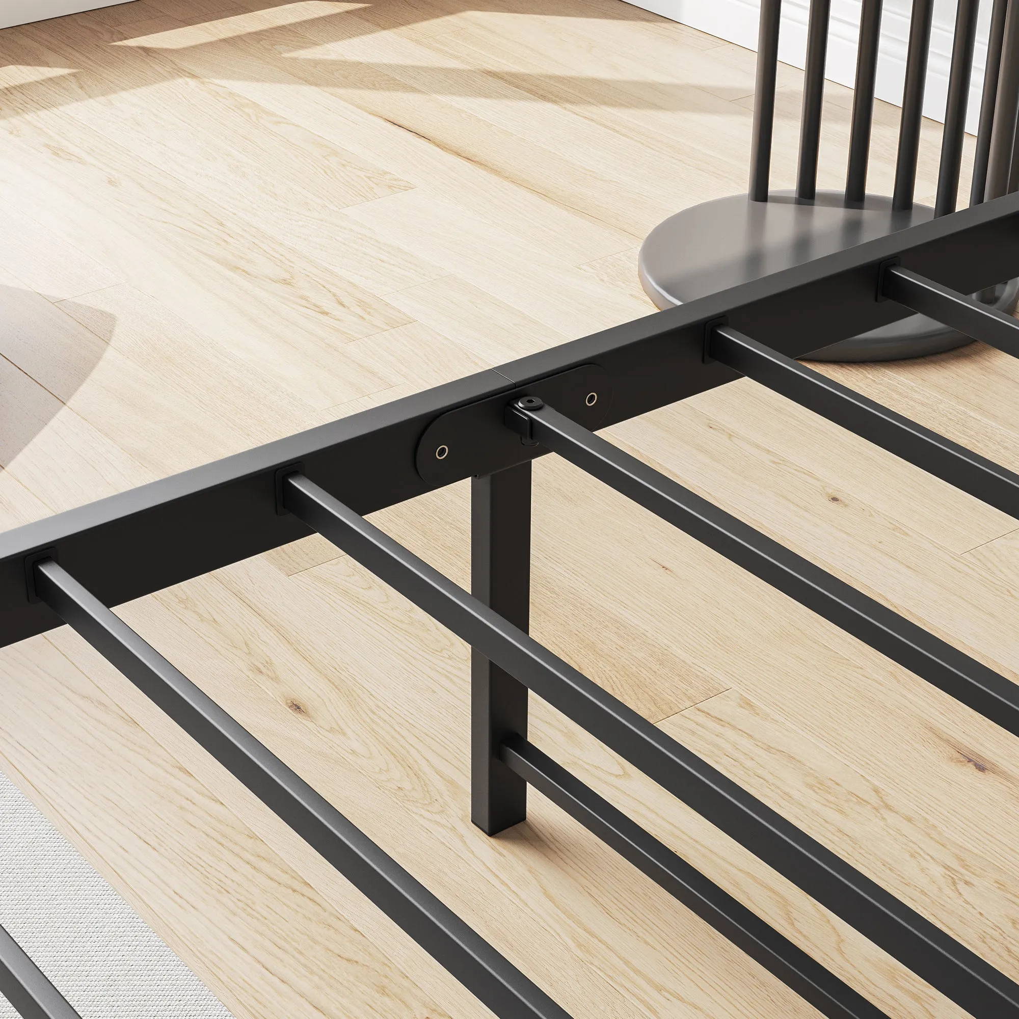 Twin Size Bed Frame - Storage Headboard, Charging Station, and Easy Assembly