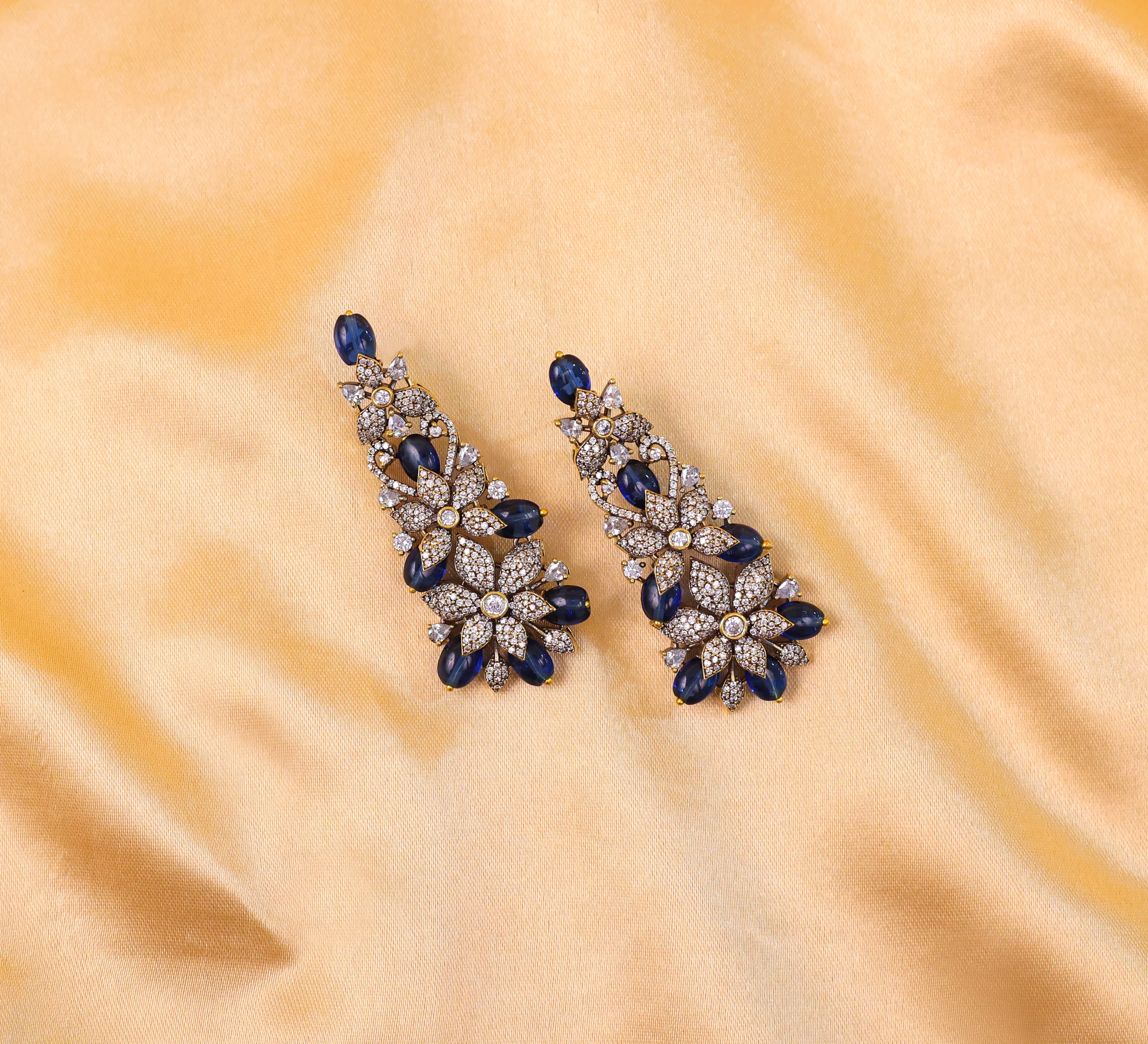 Victorian Antique American Diamond Necklace Set with Beads