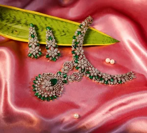 Victorian Antique American Diamond Necklace Set with Beads