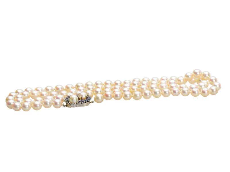Vintage Sapphire & Akoya Pearl Necklace