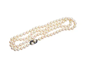 Vintage Sapphire & Akoya Pearl Necklace
