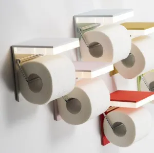 Wall Mounted Aluminium Bathroom Paper Toilet Roll Holder with mains powered LED Bathroom Light