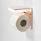Wall Mounted Aluminium Bathroom Paper Toilet Roll Holder with mains powered LED Bathroom Light