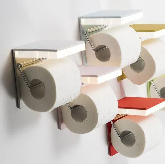 Wall Mounted Aluminium Bathroom Paper Toilet Roll Holder with mains powered LED Bathroom Light
