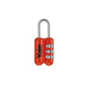 Yale Resettable Travel Luggage Padlock Red